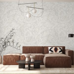 Modern Veined Textured Metallic Accents Marble Wallpaper