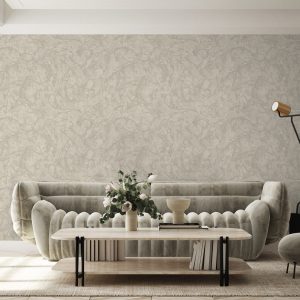Modern Veined Textured Metallic Accents Marble Wallpaper