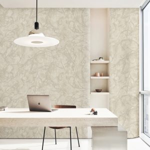Modern Veined Textured Metallic Accents Marble Wallpaper