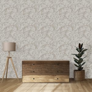 Modern Veined Textured Metallic Accents Marble Wallpaper