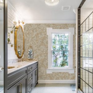 Modern Veined Textured Metallic Accents Marble Wallpaper