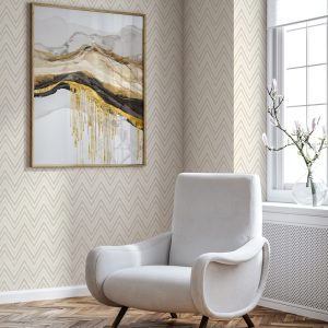 Geometric Deep Embossed Zigzag Pattern Chevron Wallpaper