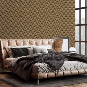 Geometric Deep Embossed Zigzag Pattern Chevron Wallpaper