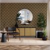 Geometric Deep Embossed Zigzag Pattern Chevron Wallpaper