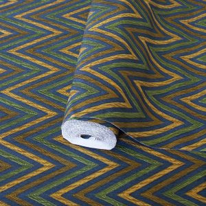 Geometric Deep Embossed Zigzag Pattern Chevron Wallpaper