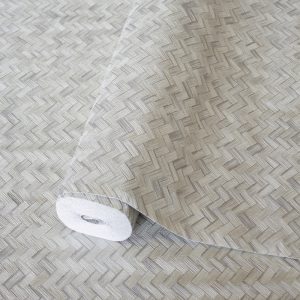 Braided Geometric Pattern Jute Basket Weave Chevron Wallpaper