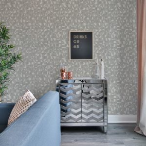 Asymmetrical Design Shimmering Geometric Shapes Wallpaper