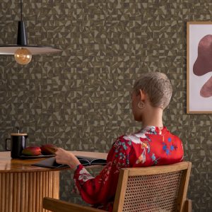 Asymmetrical Design Shimmering Geometric Shapes Wallpaper