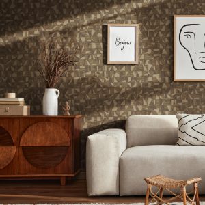 Asymmetrical Design Shimmering Geometric Shapes Wallpaper