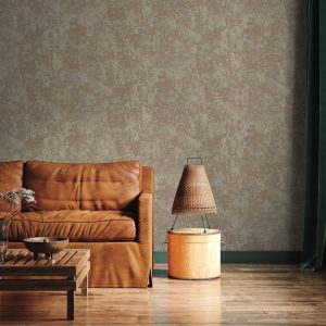Shiny Rustic Aged Distressed Metallic Wallpaper