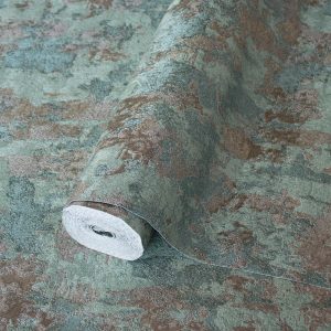 Shiny Rustic Aged Distressed Metallic Wallpaper