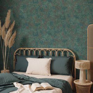 Shiny Rustic Aged Distressed Metallic Wallpaper