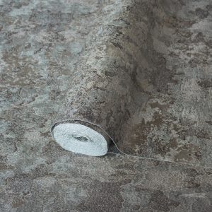 Shiny Rustic Aged Distressed Metallic Wallpaper