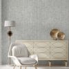 Velvet Flocked Geometric Rounded Shapes Elegant Wallpaper