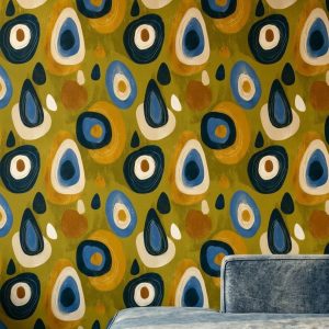 Mid Century Modern Wallpaper Retro Geometric Shapes Wall Mural
