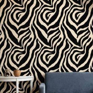 Zebra Stripes Wallpaper Black And Cream Bold Graphic Wall Mural