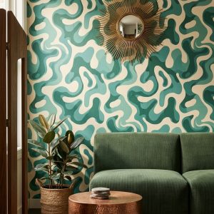 Mid Century Modern Wallpaper Retro Minimalist Wall Mural